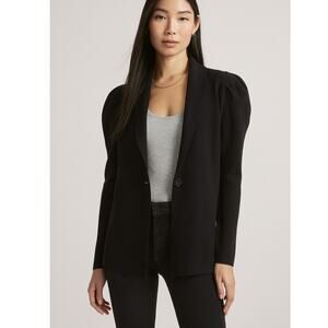 Express Blazer Puff Sleeve Sweater Blazer Black